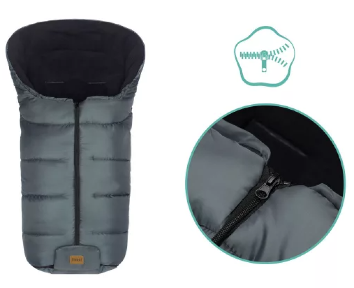Preview: Fillikid Eco Big Dunkelgrau mit mittigem Reißverschluss